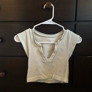 Urban Outfitters Ribbed Crop Top - Cream